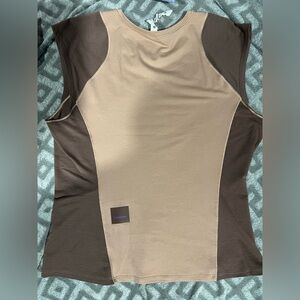 lululemon athletica Women's Beige and Dark Brown Tank Top